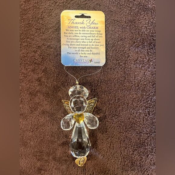 CRYSTAL ANGEL CHARM - THANK YOU CHARM - Picture 2 of 5